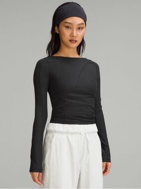 lululemon athletica asymmetrical Black Long Sleeve Top